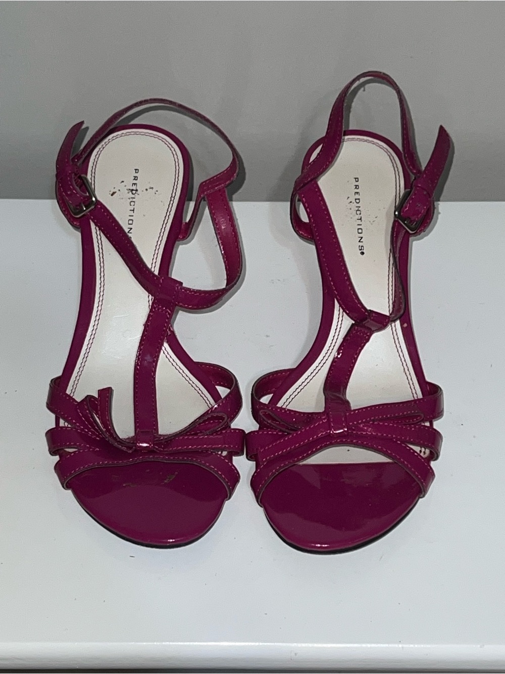 Predictions Fuchsia Patent Strappy Heels